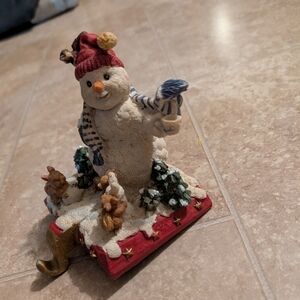 Ceramic Snowmen 6.5" Stocking Hanger Holder  Birds,Bunny